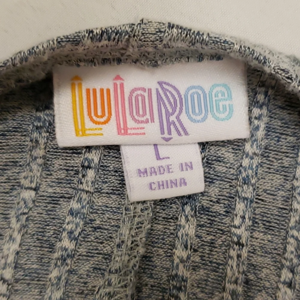 LuLaRoe Heathered Knit Cardigan Blue Grey Women's Large L - Picture 8 of 11